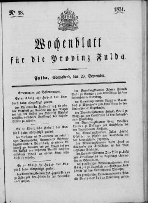 Nr. 38, Ausgabe vom 20. September 1851