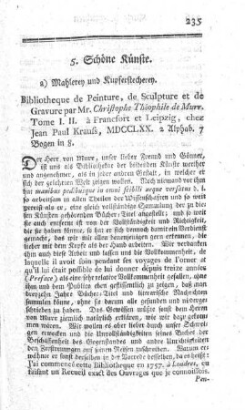 Bibliothèque de peinture, de sculpture et de gravure. Tom.1.2.