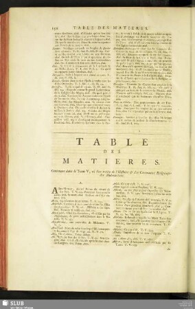 Table Des Matieres. Contenues dans le Tome V, ...