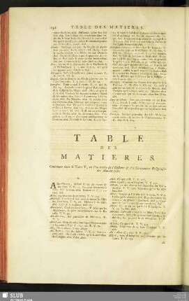 Table Des Matieres. Contenues dans le Tome V, ...