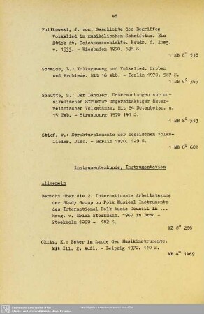 Instrumentenkunde, Instrumentation