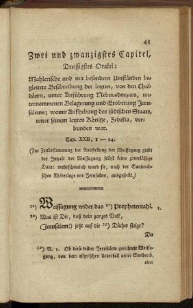 Zwei und zwanzigstes Capitel, Dreissigstes Orakel