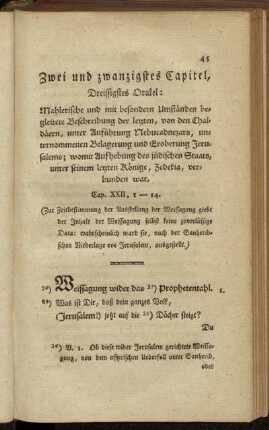 Zwei und zwanzigstes Capitel, Dreissigstes Orakel