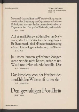 Schriftprobe 131. - 136.