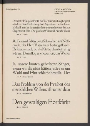 Schriftprobe 131. - 136.