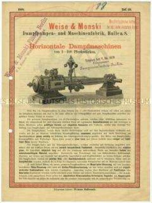 Dampfmaschinen der Firma Weise und Monski