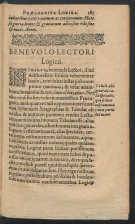 Benevolo Lectori Logico.