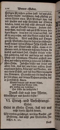 VI. Creutz- und Anfechtungs-Gebet.