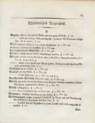 Alphabetisches Verzeichniß