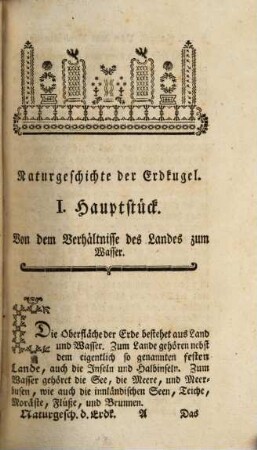 Kurzgefaßte Naturgeschichte der Erdkugel : zum Behufe der Vorlesungen in der K. K. theresianischen Akademie