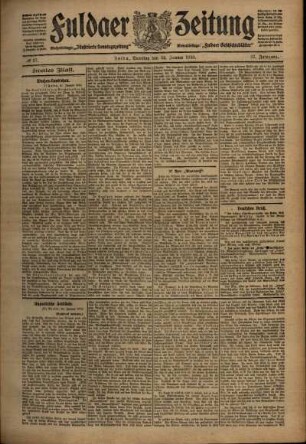 Zweite Ausgabe vom Samstag, den 22. Januar 1910.