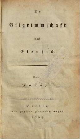 Die Pilgrimmschaft nach Eleusis