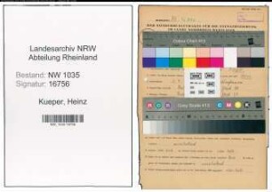 Entnazifizierung Heinz Kueper , geb. 03.09.1920 (Kaufmaennischer Angestellter)
