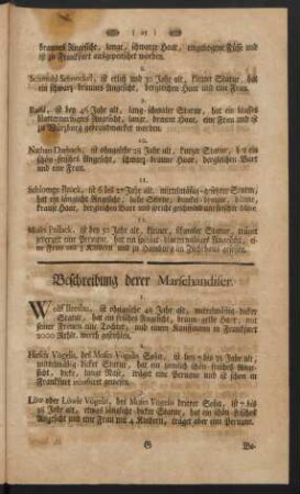 Beschreibung derer Marschandiser