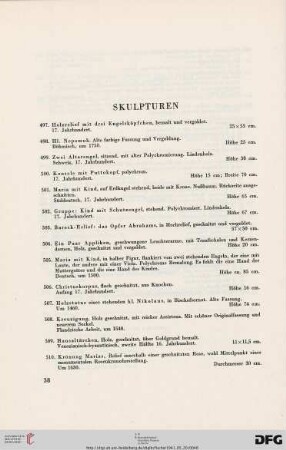 Skulpturen (Nr. 497-548)