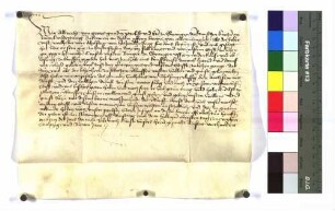 Propst Albrecht I. von Ellwangen verwilligt Wilhelm von Alfingen von Hohenalfingen den Verkauf seines Lehenguts zu Haisterhofen an Heinrich Kraus (Crusen), Bürger zu Ellwangen.