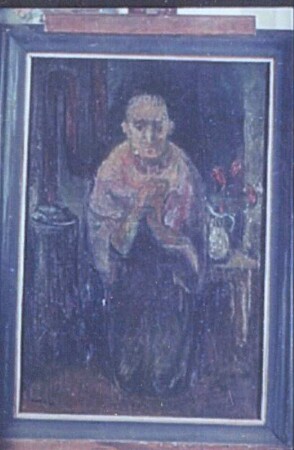 Bildnis einer alten Frau : Bildnis einer alten Frau. Ölgemälde (1948?; M. E. Nicola)