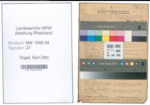 Entnazifizierung Karl Otto Vogel , geb. 23.05.1900 (Verwaltungsangestellter)