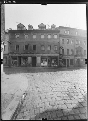 Meißen-Altstadt, Fleischergasse 5. Wohnhaus mit Läden (um 1550). Straßenfront