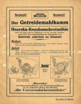 Der Getreidemahlkamm zur Heureka-Knochenschrotmühle