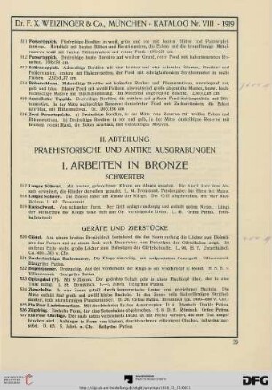 II. Abteilung Praehistorische und antike Ausgrabungen (Nr. 517-706)
