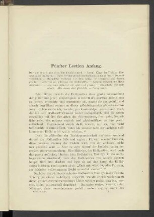 Fünfter Lection Anfang