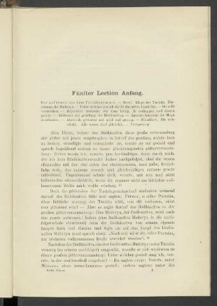 Fünfter Lection Anfang