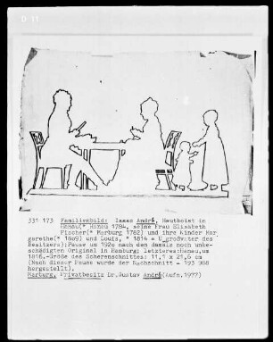 Familienbild André: Isaac, seine Frau Elisabeth Fischer und ihre Kinder Margarethe und Louis