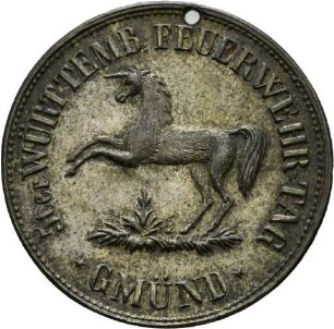 Medaillen auf den 5. Württembergischen Feuerwehrtag in Schwäbisch Gmünd 1875