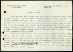 W.H. Schuchhardt an K. Kübler