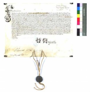 Päpstlich approbierte Eidesformel des neuen Propstes des Wengenstfts zu Ulm, Nikolaus Bucher.