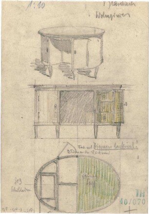 Fischer, Theodor; Blaichach; Haus Gradner - Schreibtisch (Ansichten, Perspektive)