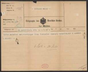 Brief an B. Schott's Söhne : 05.11.1905