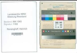Entnazifizierung Heinrich Rensinghoff , geb. 17.08.1899 (Krankenwagenfahrer)