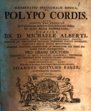 Diss. inaug. med. de polypo cordis