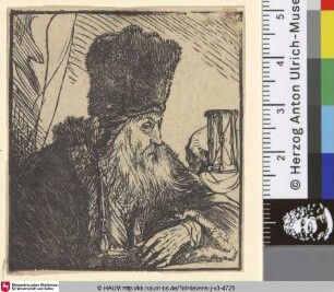 [Philosoph mit einem Stundenglas; Philosopher with an hour-glass]