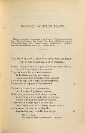 Specimens of the pre-Shakespearean drama : with an introduction, notes and a glossary, Vol. 1