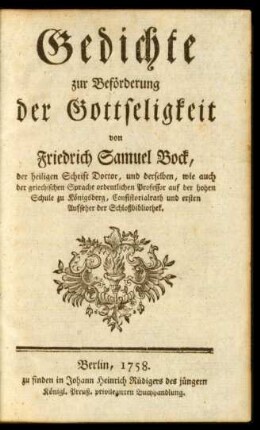Gedichte zur Beförderung der Gottseligkeit