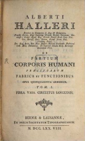 De partium Corporis humani praecipuarum fabrica ..., 1