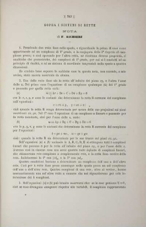 Sopra i sistemi di rette.