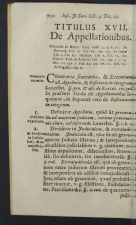 Titulus XVII. de Appellationibus.