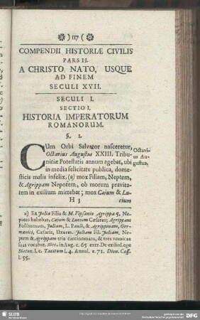 Pars II. A Christo Nato, Usque Ad Finem Seculi XVII.