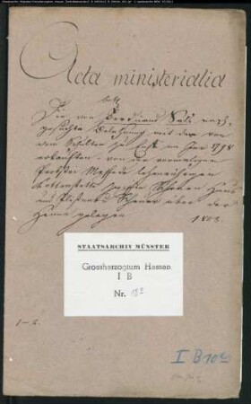 Gesuch des Ferdinand Sels um Belehnung mit einer von der Propstei Meschede lehnrührigen Kottenstätte zu Meschede