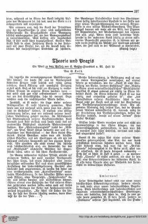 N.F. 9.1929 S.297-301: Theorie und Praxis : ein Wort zu dem Aufsatz von E. Betzler - Frankfurt a. M. Heft 10