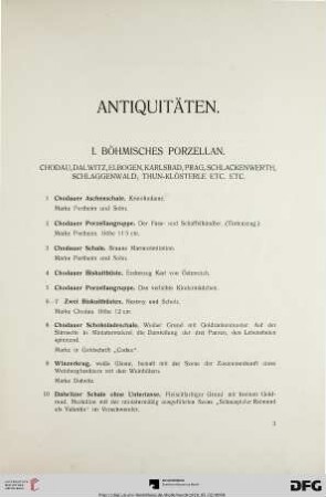 Antiquitäten (Nr. 1-1127)