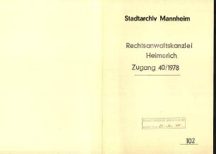 Erwin Reuter, Wäschefabrikant, Heppenheim, Darmstädter Str. 60 - Entnazifizierungsverfahren