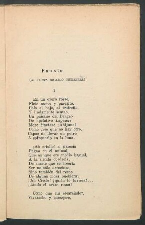 I : (Al poeta Ricardo Gutierrez)