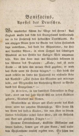Bonifacius, Apostel der Deutschen.