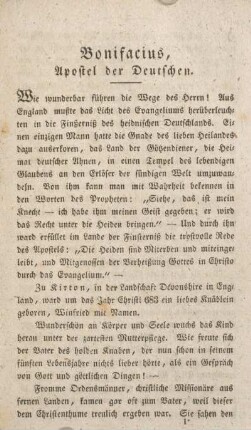Bonifacius, Apostel der Deutschen.