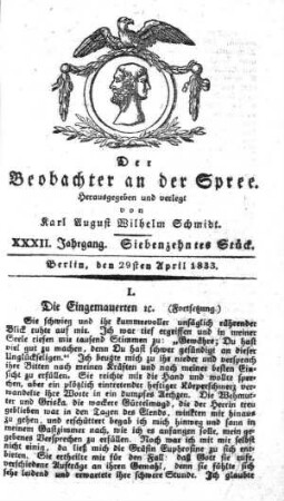 17. Stueck, 29. April 1833
